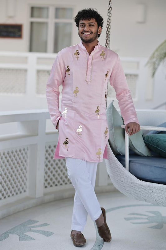 Pink Flamingo Kurta