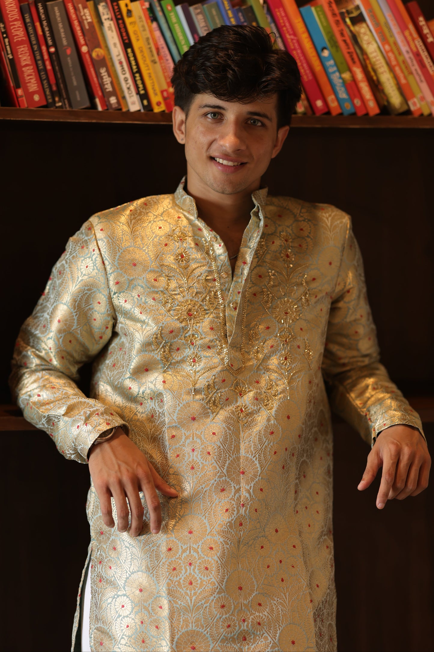 Banarsi Baithak Short Blue Kurta