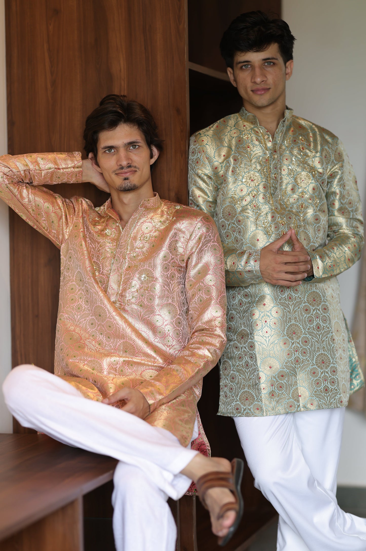 Banarsi Baithak Short Pink Kurta