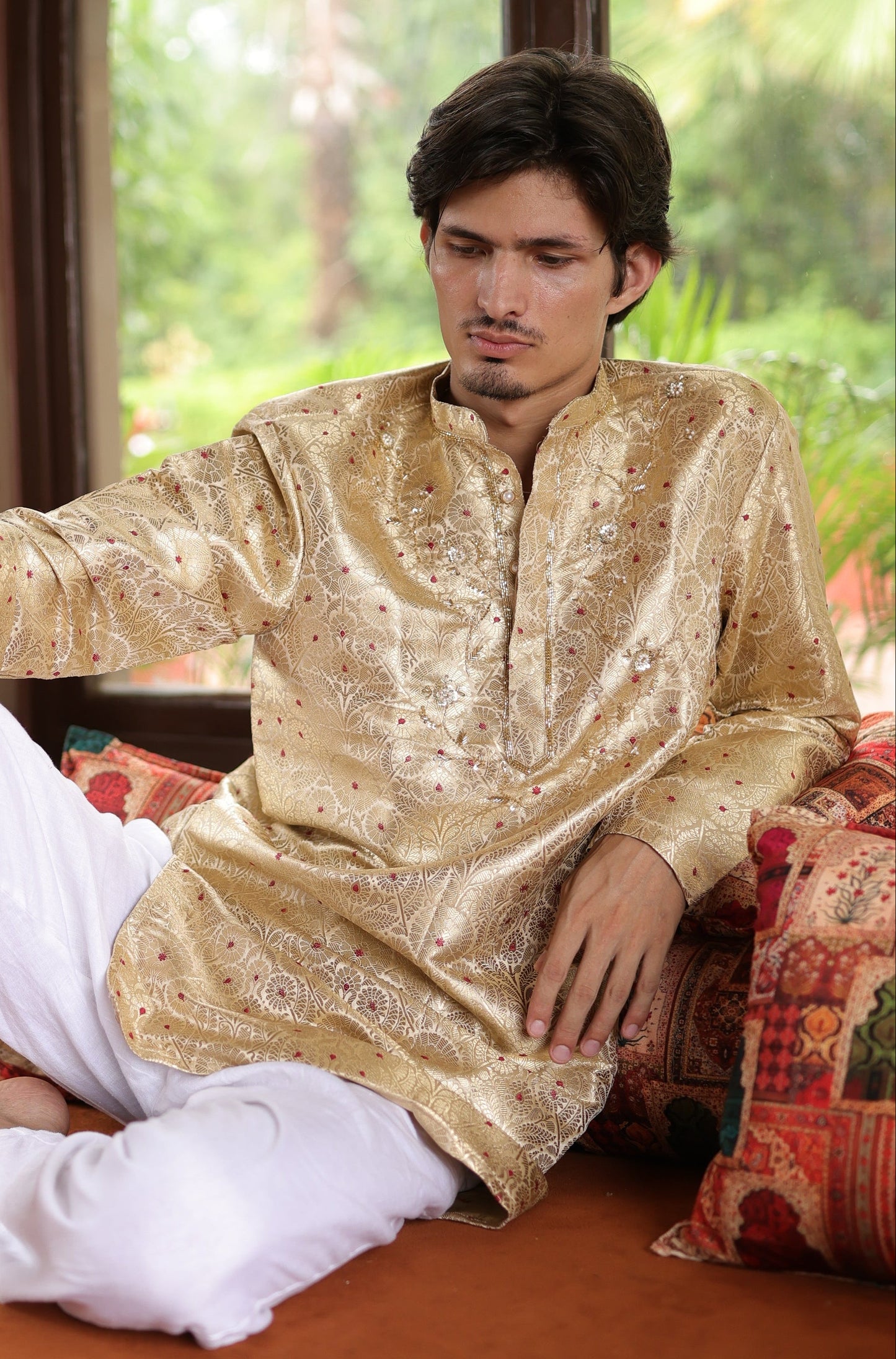 Banarsi Baithak Short Ivory Kurta