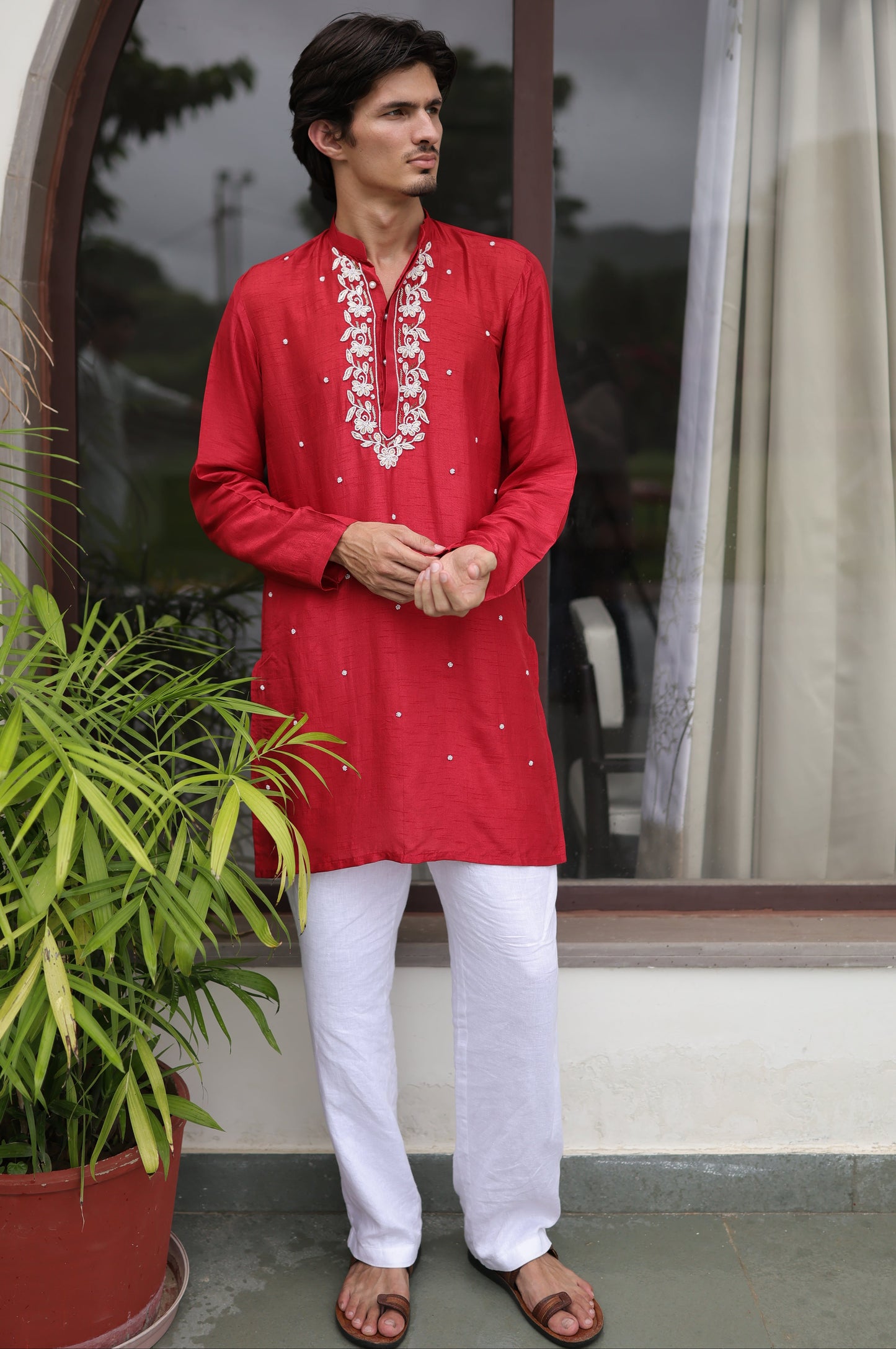 Laal Ishq Zardozi And Pearl Kurta