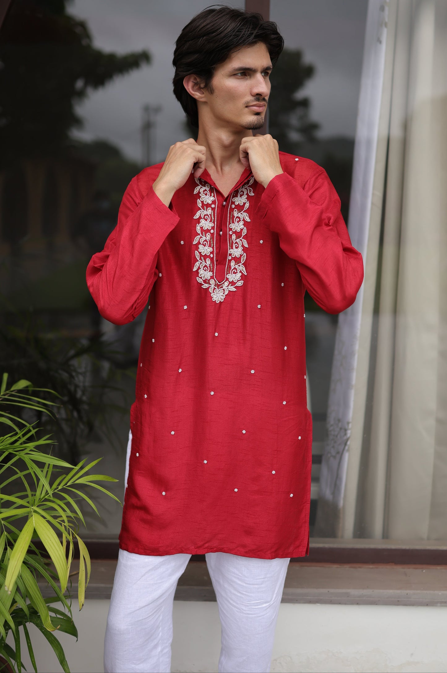 Laal Ishq Zardozi And Pearl Kurta
