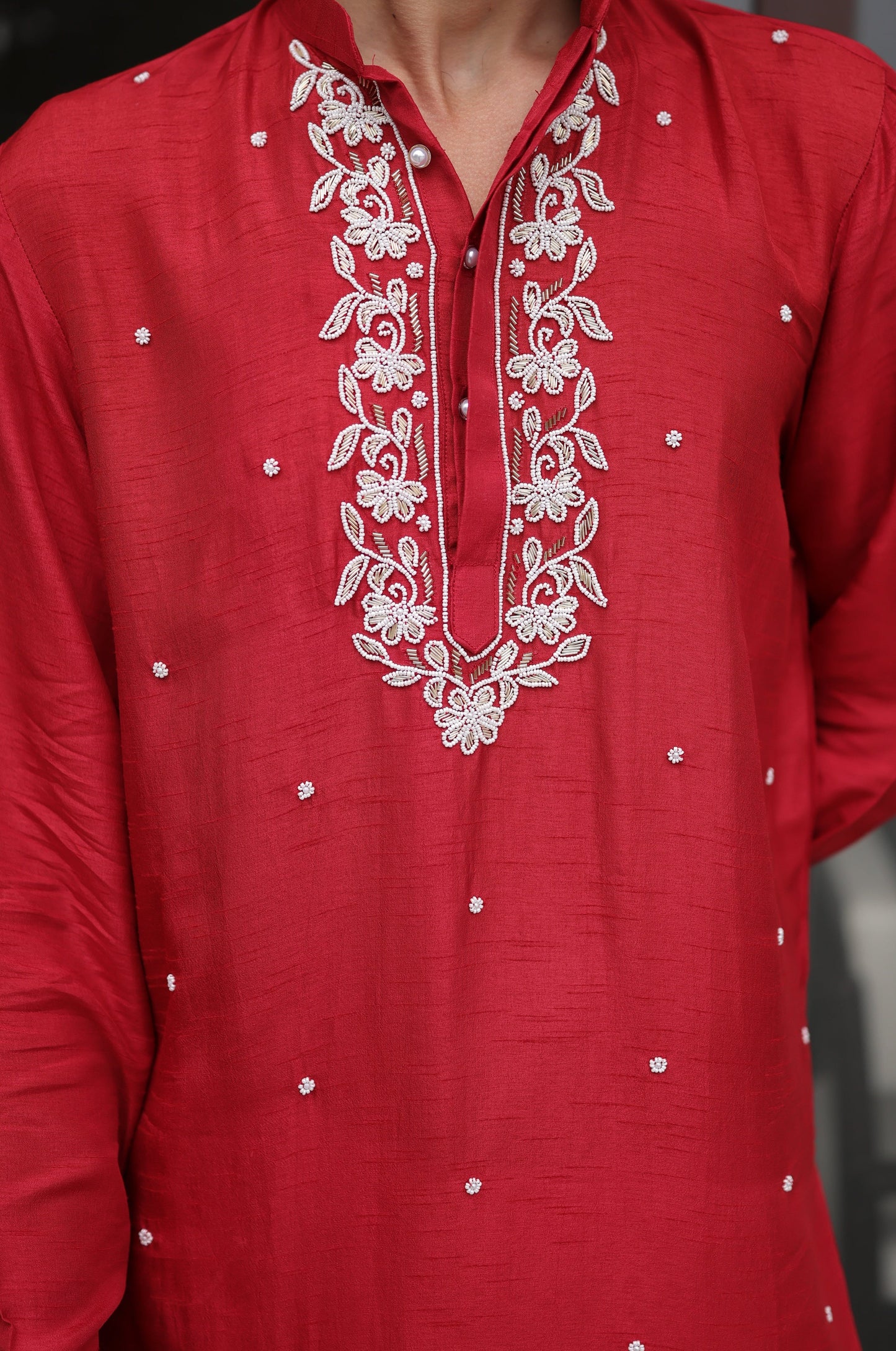 Laal Ishq Zardozi And Pearl Kurta