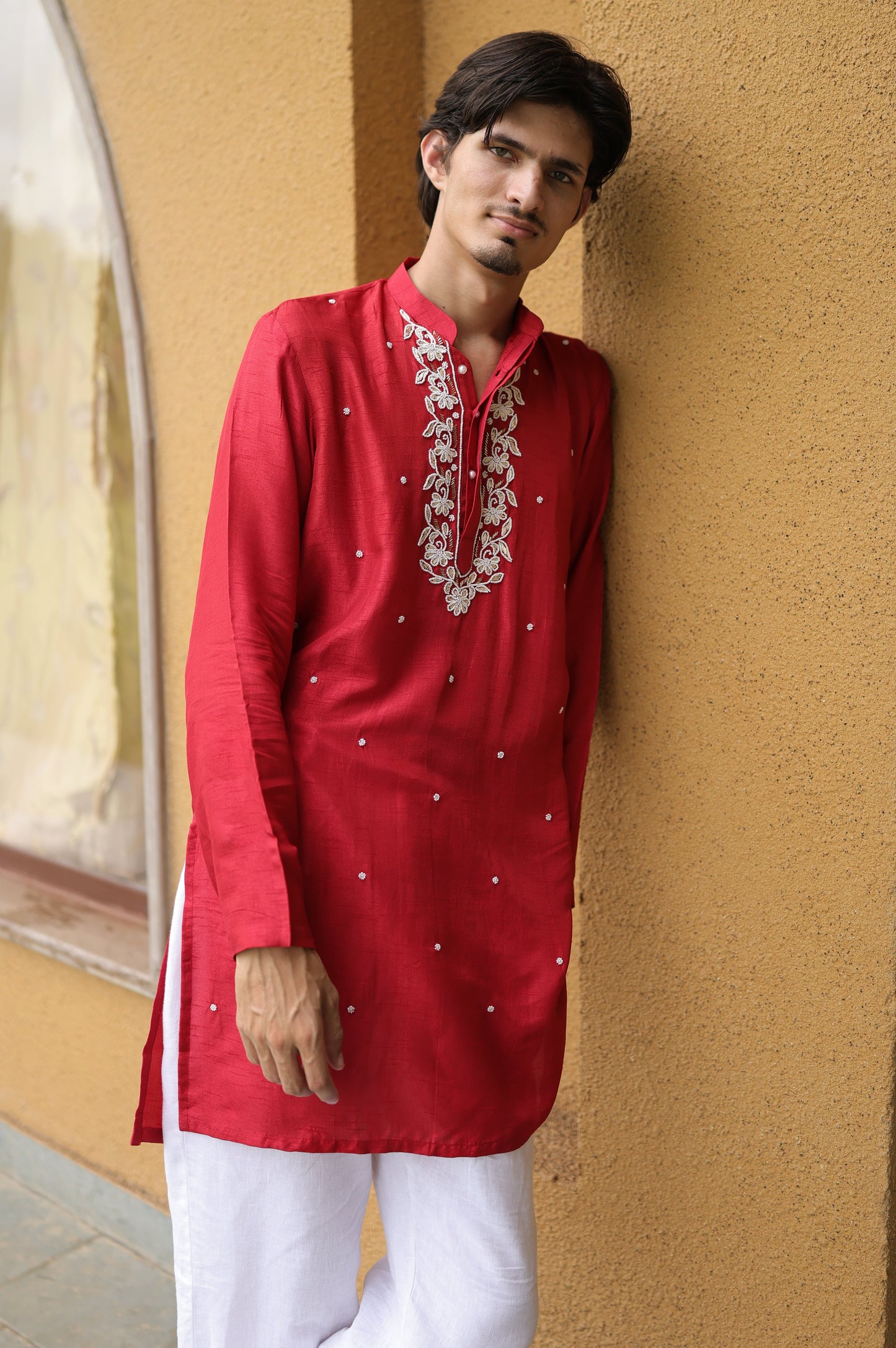 Laal Ishq Zardozi And Pearl Kurta