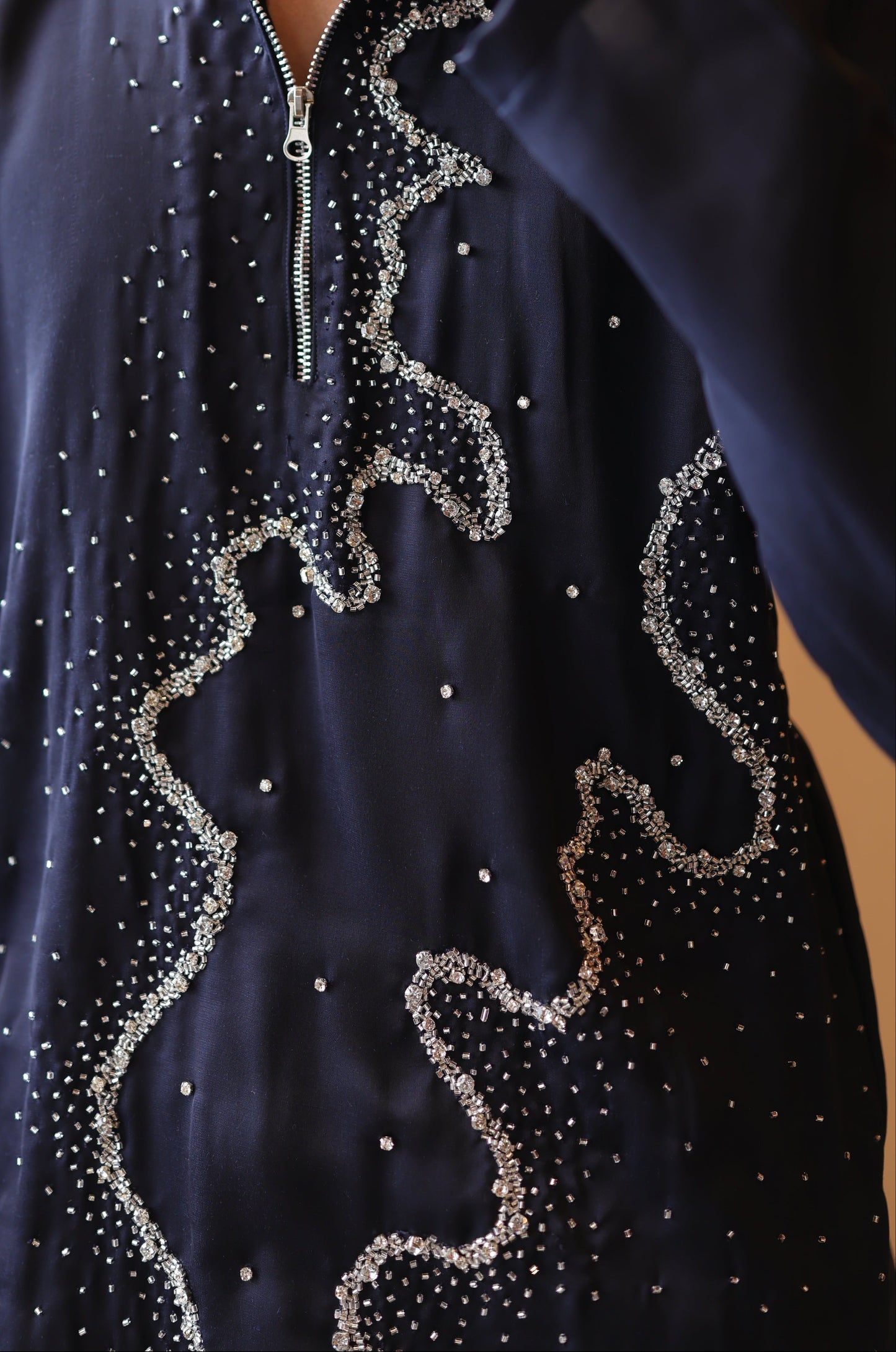 Midnight Blue Swaroski Kurta