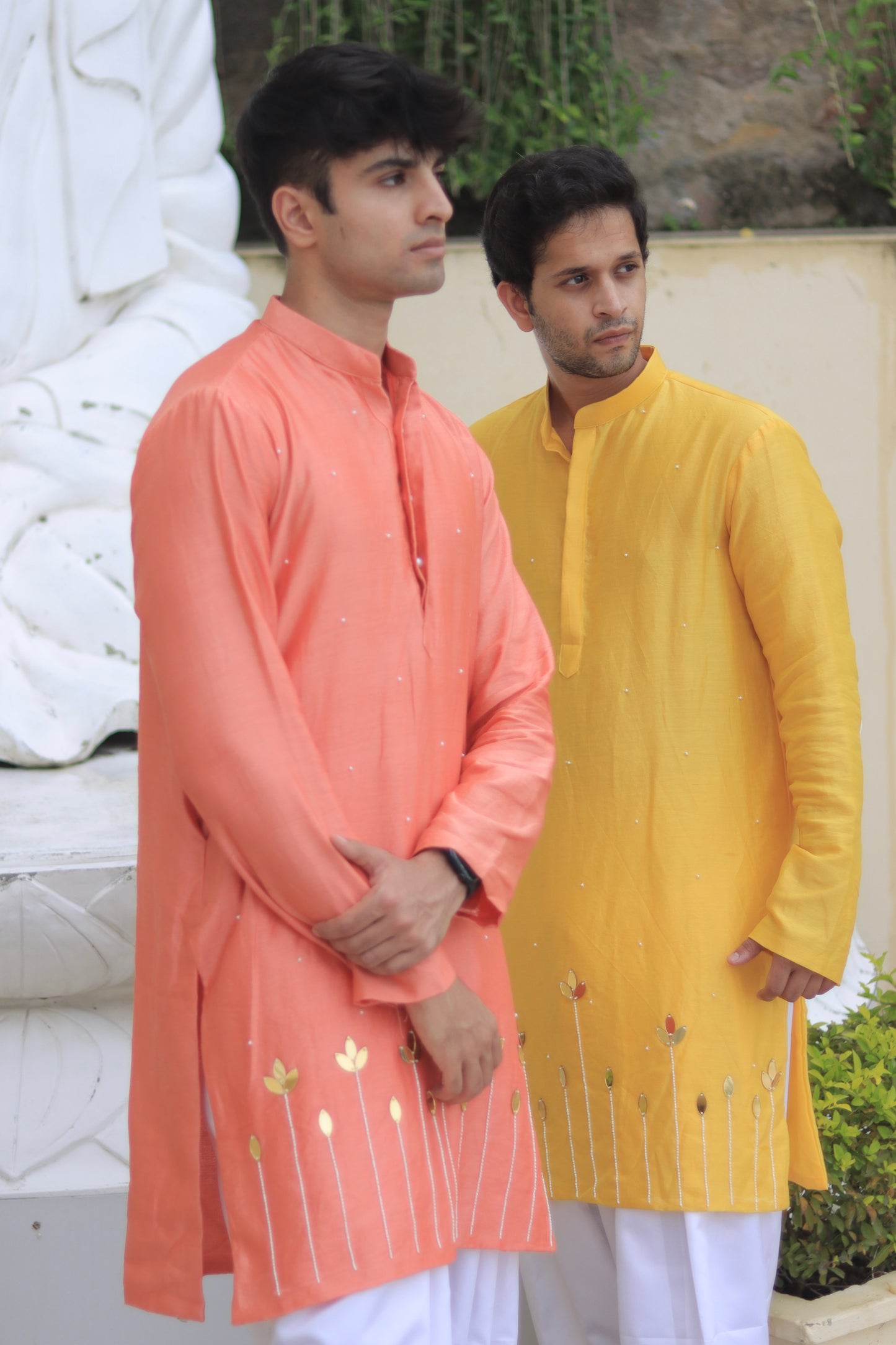 Peach Lotus Kurta