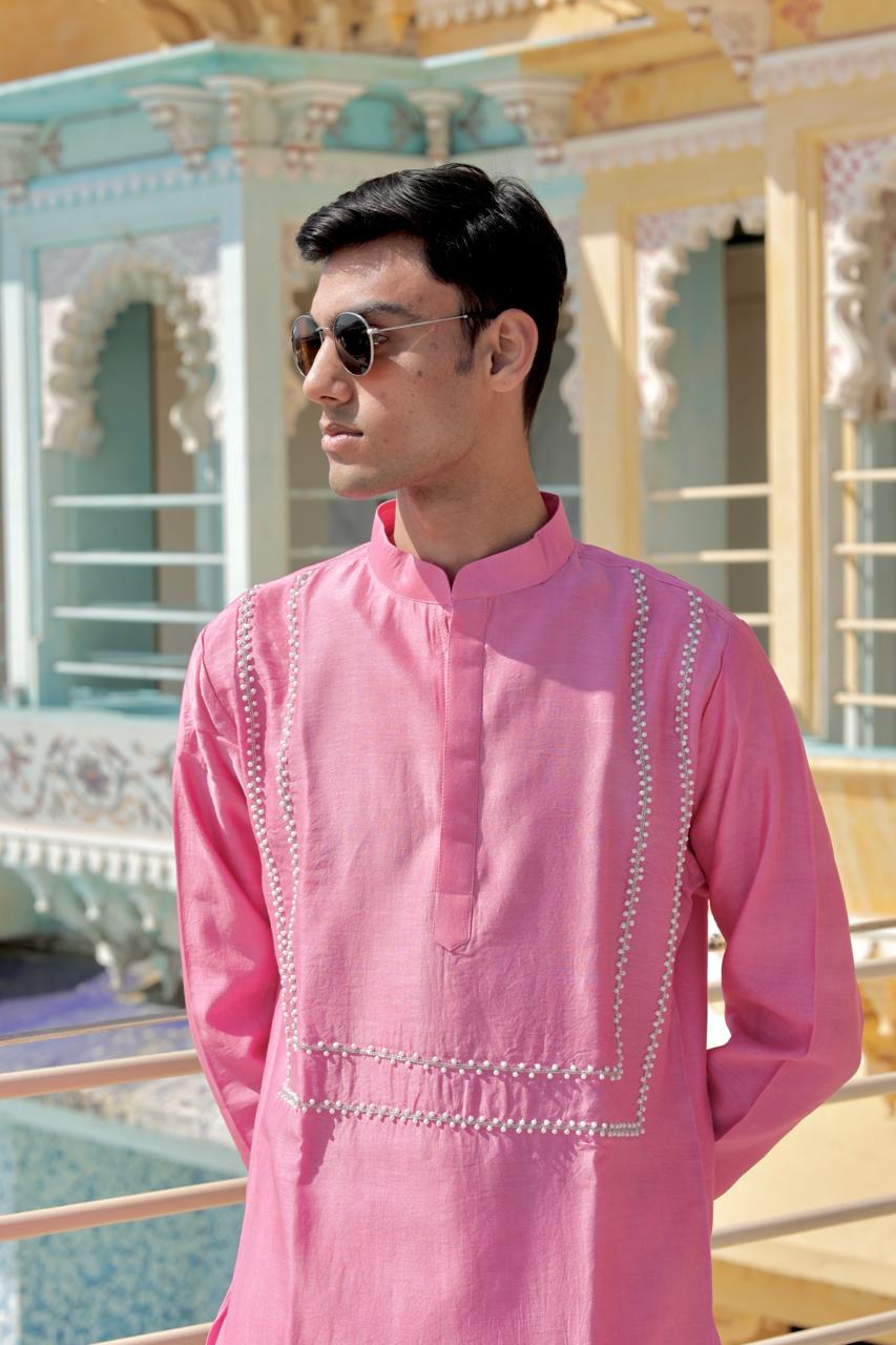 Gulabi Pink Short Kurta