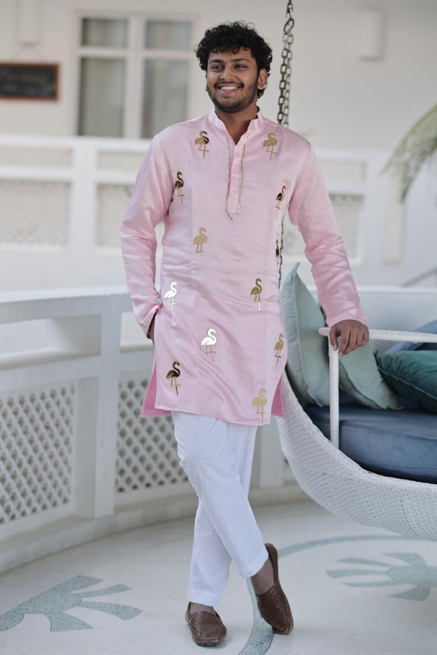 Pink Flamingo Kurta