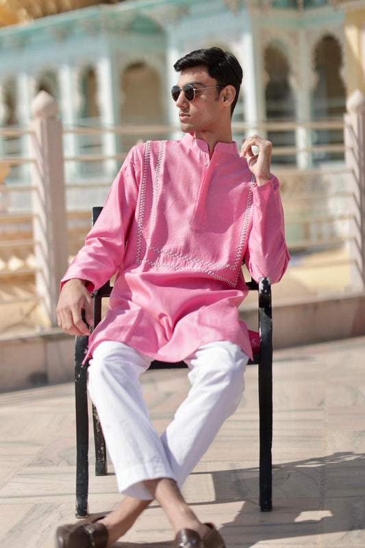 Gulabi Pink Short Kurta