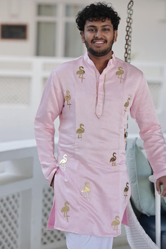 Pink Flamingo Kurta